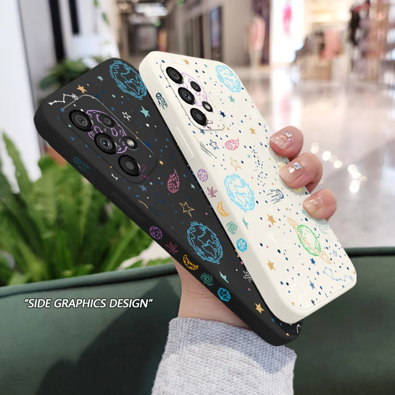 Neon Planet Case For Samsung Galaxy A73 A53 A33 A23 A13 A03 A72 A52 A52S A32 A22 A12 A02 A02S A71 A51 A31 A21S 4G 5G Cover
