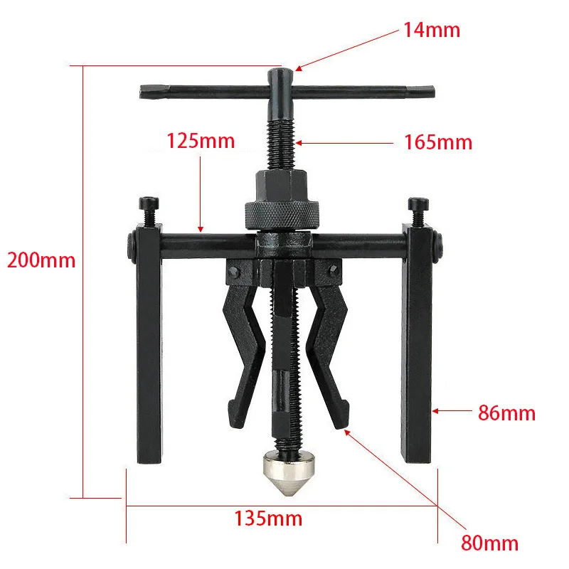 Car 3-jaw Inner Bearing Puller Auto Carbon Steel Gear Extractor Heavy Duty Automotive Machine Tool Remove Pilot Bearing