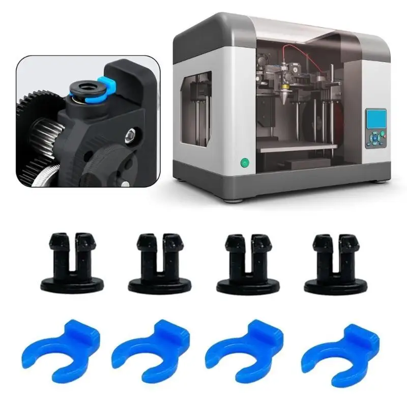 

652F 4Pair PTFE Bowden Tubing Fittings 4mm Plastic Coupling Clip 3D Printer Supplies