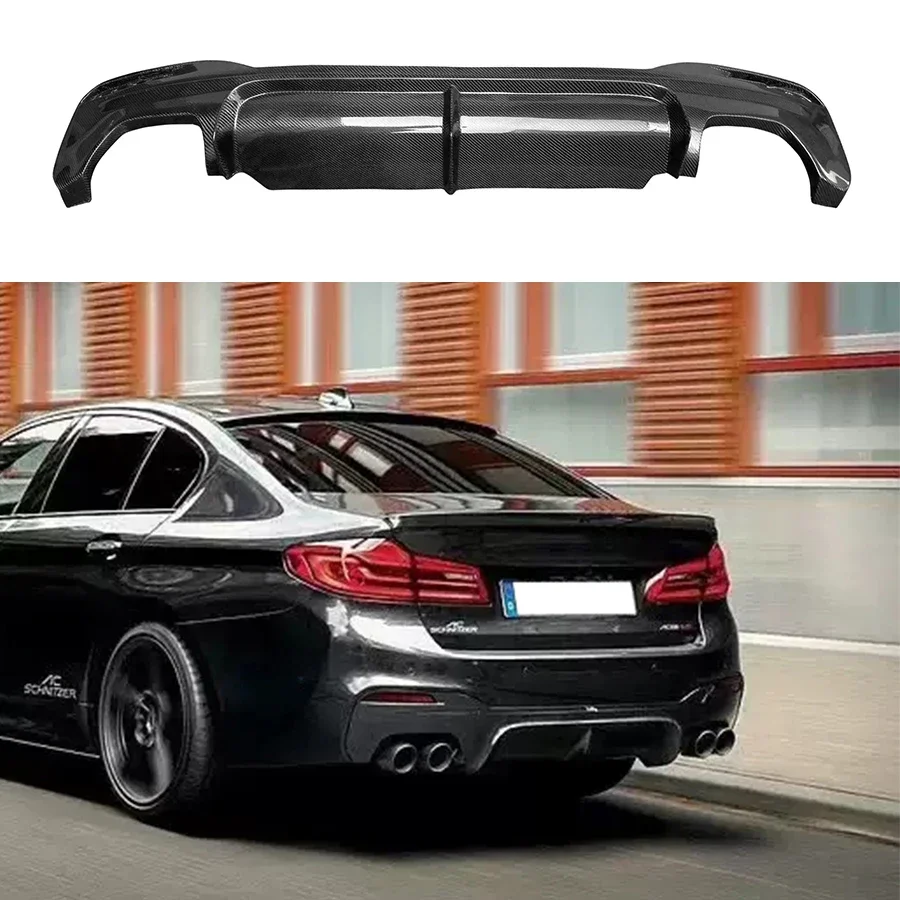 For BMW 5 Series M5 F90 G30 G38 Carbon Fiber Back lip Car Rear Bumper Diffuser Rear Splitters Spoiler Back lip AC Style Body Kit