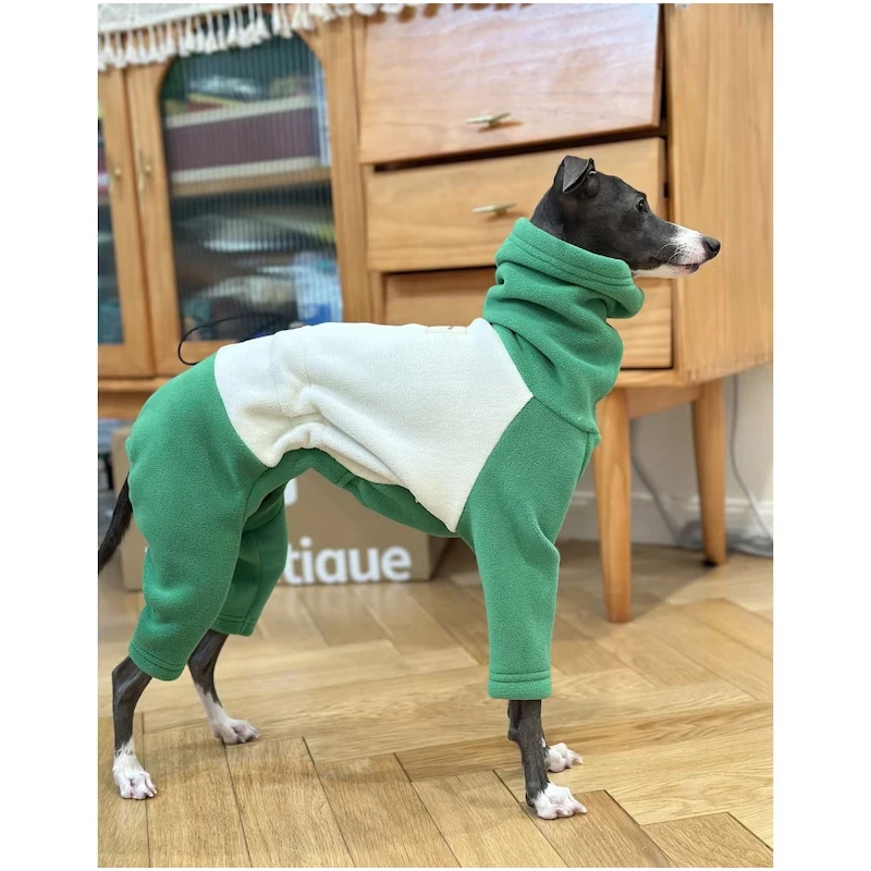 Italian Greyhound Whippet Lurcher Galgo Dog Clothing, Turtleneck Warm Fleece Dog Coat, Jammies, Pajamas, Jumpsuit