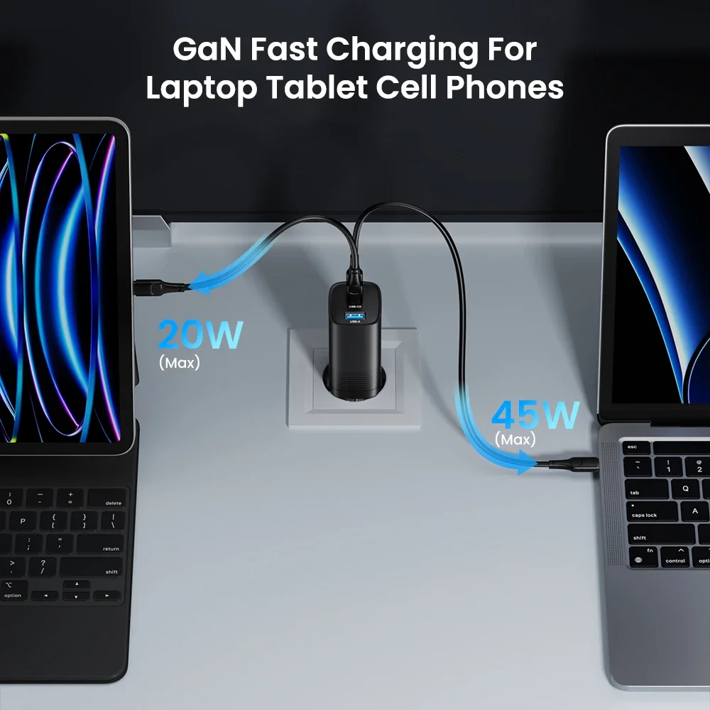 65W GaN USB Type C Fast Charger For Laptop PPS 45W PD QC 3.0 Quick Charge For iPhone 14 13 Samsung Xiaomi Realme Phone Charger