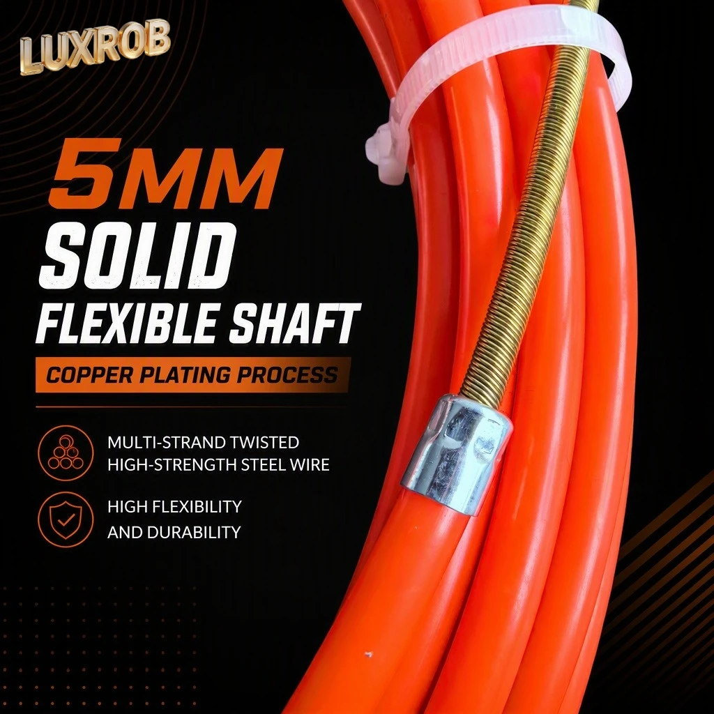 Household Must‑have Drain Cleaner Auger 5MM Flexible Shaft 8MM PE Tube Pipe Dredging Tool Single Dual Chain For Electric Drill view 2