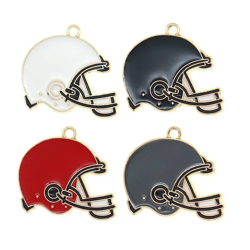 10pcs American Football Charms Earrings DIY Accessories Helmet Pendant for Bracelet Handmade Material Cute Enamel Charm image 3