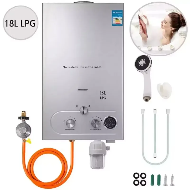 Calentador de Agua a Gas LPG sin Tanque de 18L, Calentadores de Agua Inteligentes, Oferta Especial