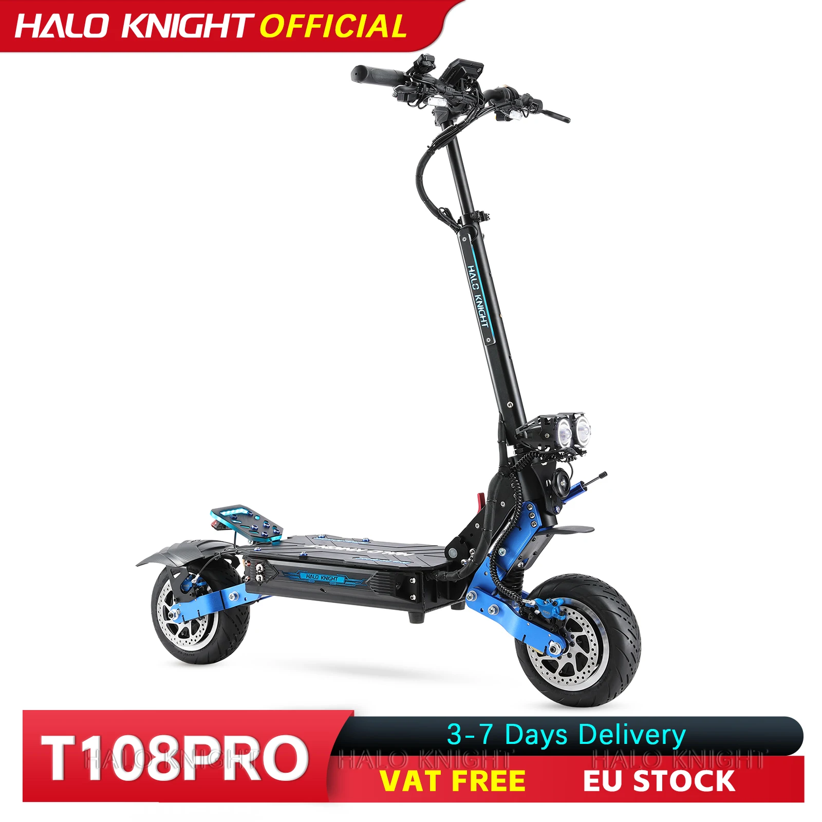 Nouvelle trottinette électrique intelligente HALO KNIGHT T108Pro pour adultes, 60V 6000W 38.4Ah, grand écran, trottinette électrique puissante 95 km/h