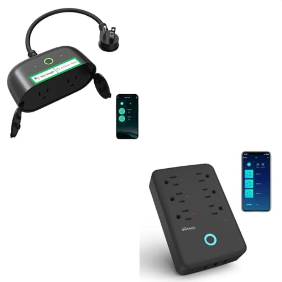

Plug Outlet Extender Smart Home WiFi Outlet with 2 Sockets IP64 Weather Resistance