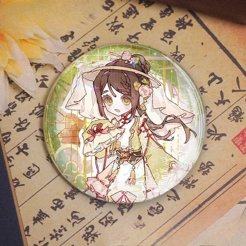 Identity V Game Badge Little Girl Toy Merchant Cheerleader Gardener Perfumer Round Anime Brooch Fans Collection Cosplay Decor