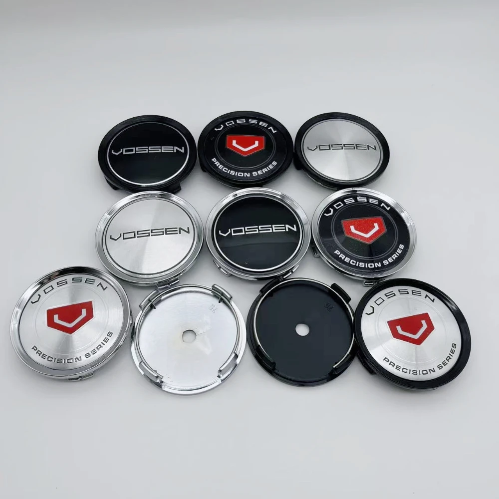 4 Stück Vossen Logo Emblem Auto Radnabenkappen 75 mm (70 mm Innendurchmesser) Autozubehör für Mercedes Räder Nabenfelgen Radkappen Abdeckung ersetzen
