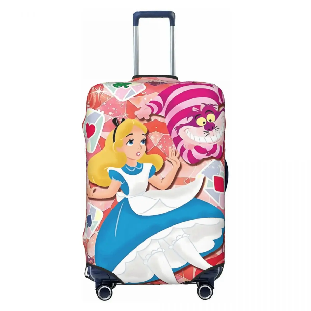 

Custom Cheshire Cat Luggage Cover Elastic Alice In Wonderland Cartoon Travel Suitcase Protective Covers Fits 18-32 Inch