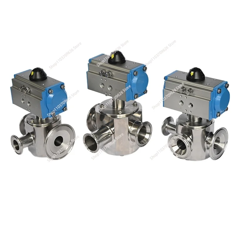 Filling machine three-way rotary valve, pneumatic three-way rotary valve, pneumatic actuator rotary valve