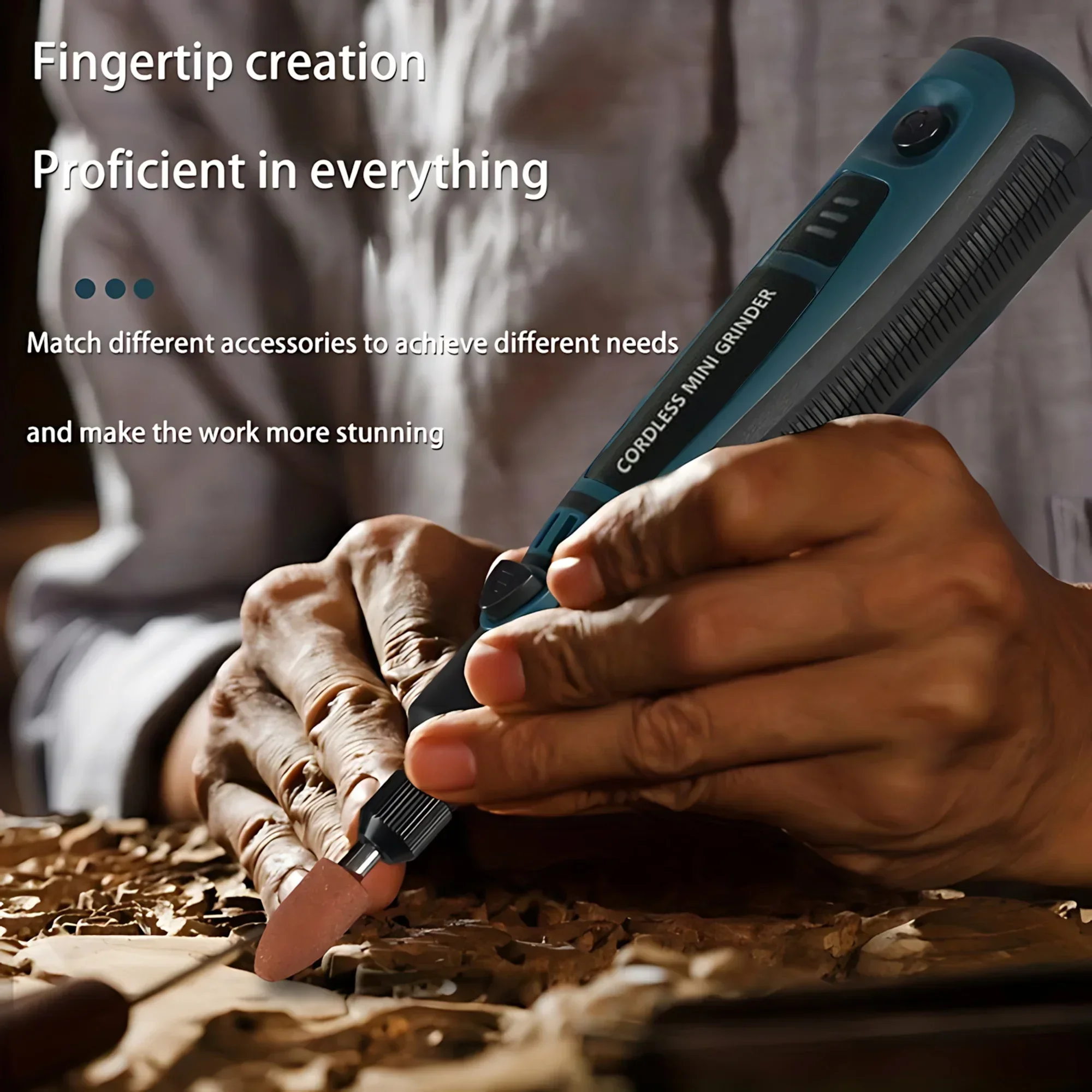 Conjunto de moedor elétrico sem fio usb 15 50 peças ferramentas de escultura compactas para polimento de jade projetos diy ferramentas elétricas portáteis