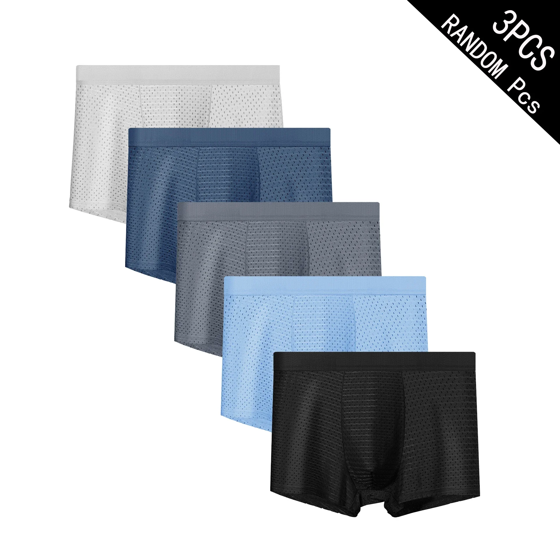 3Pcs Men's Underwear Random Mens Ultra-thin Transparent Boxershorts Male Mesh Slips Homme Panties Fashion Men's Underpants