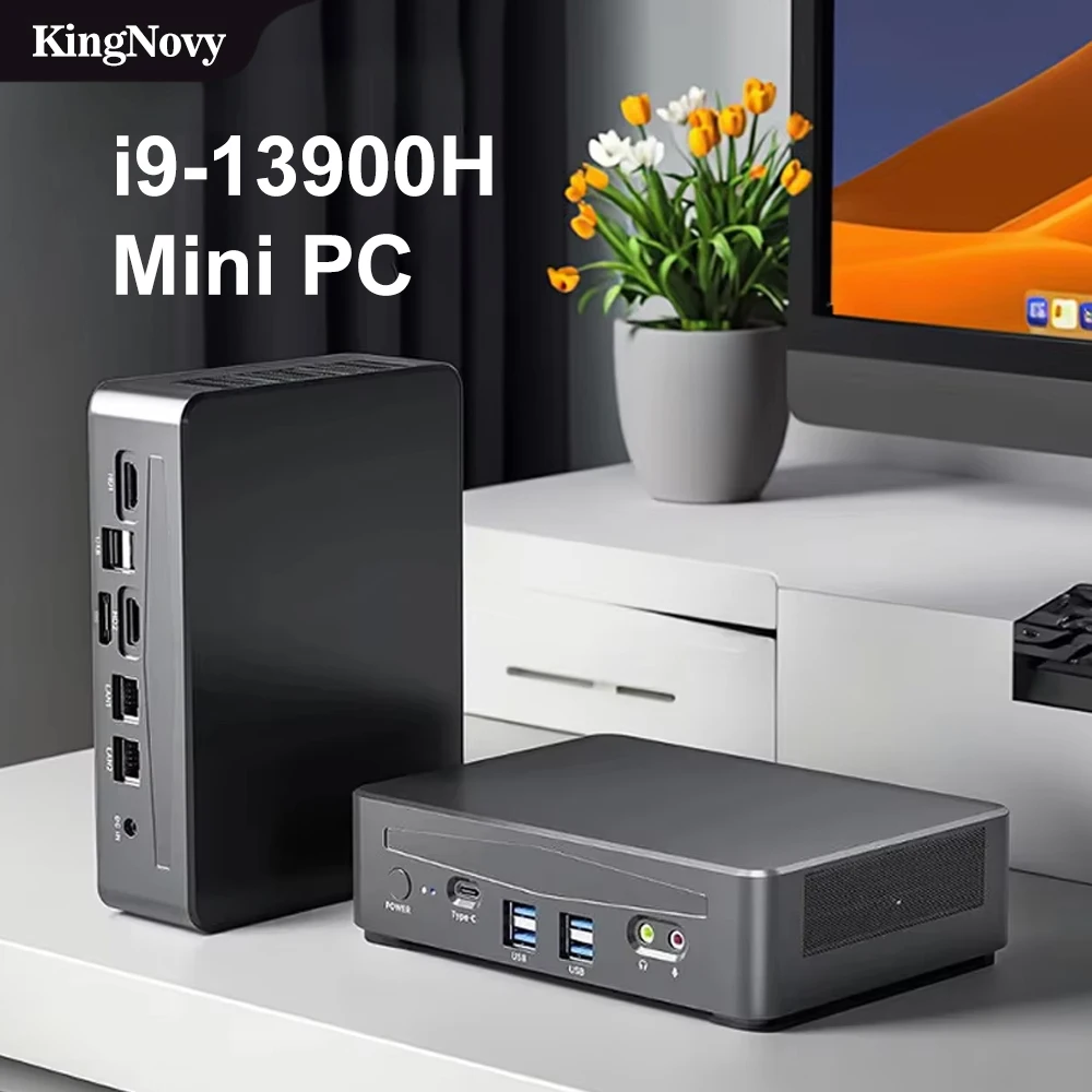 كمبيوتر صغير للألعاب الجيل الثالث عشر Intel i9 13900H i7 13700H 2 * DDR5 2 * PCIE4.0 Dual 2.5G LAN NUC كمبيوتر مكتبي مضيف HTPC 4x4K UHD WiFi6