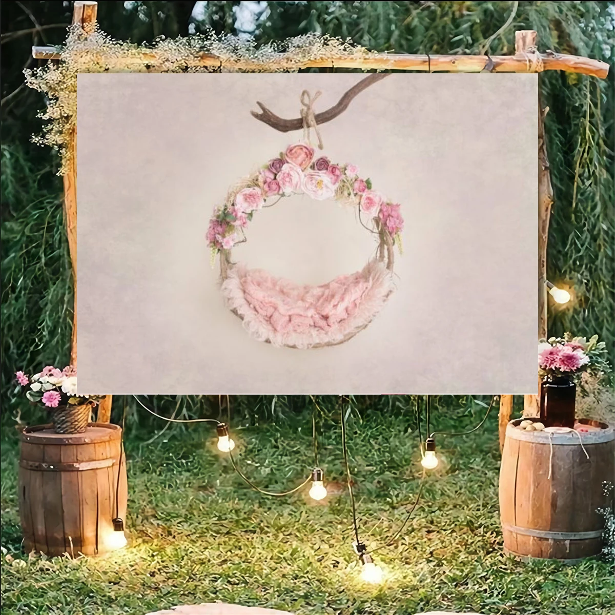 

Birds Nest Flower Theme Backdrop Newborn Baby Shower Photography Banner Home Kids Girls Happy Birthday Party Decor Background