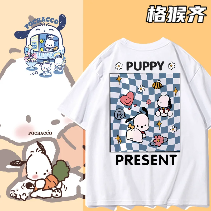 

Sanrio Pacha dog joint T-shirt women short sleeved summer half sleeve clothes two yuan animation around half sleeve