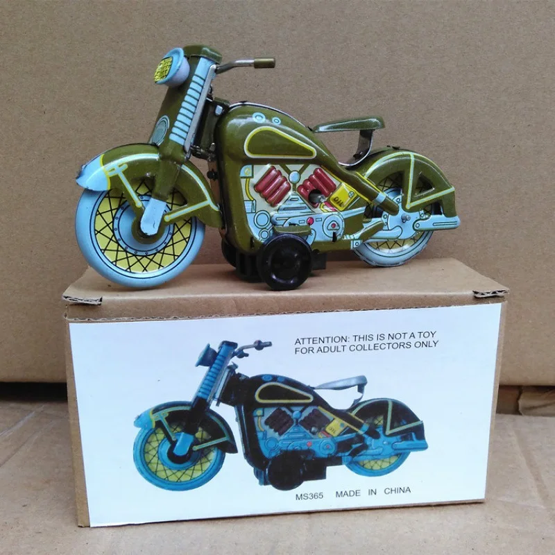 

Mechanical Toys Funny Collection Retro Wind Up Toy Clockwork Toy Figures Model The Motorcycle Model Metal Tin Kids Gift