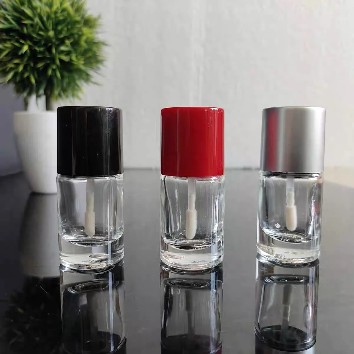 100Pcs Lip Gloss Empty Tube 10ML DIY Cosmetics Sample Container Lip Gloss Bottle glass Portable Lipgloss Tube with brush