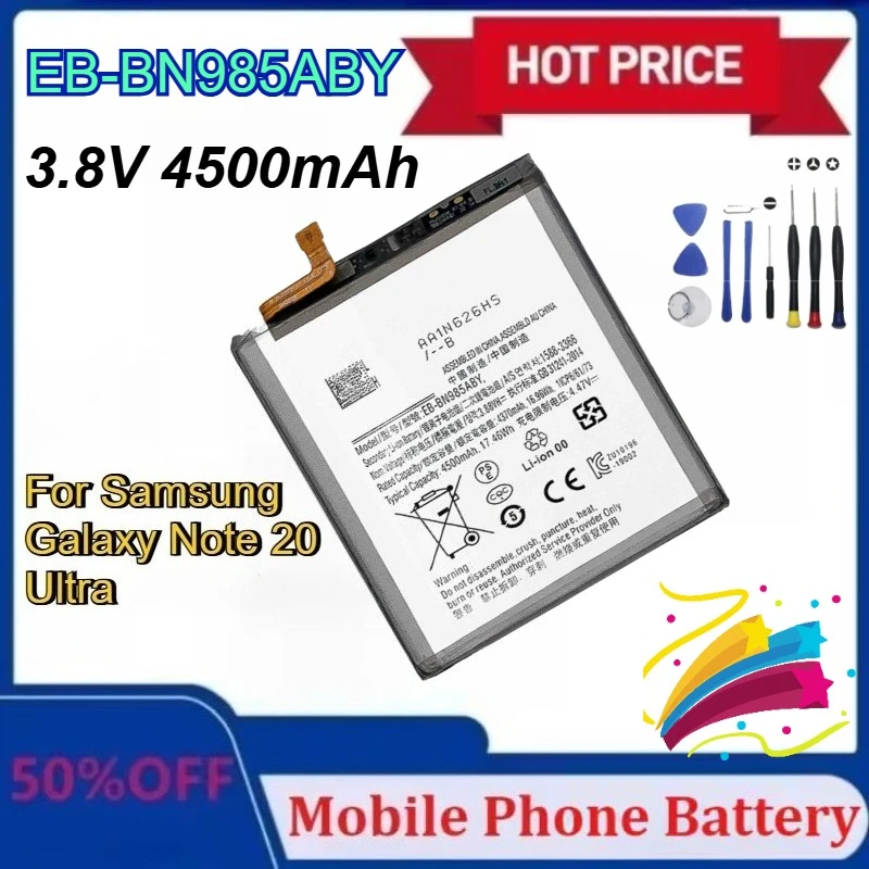 

Новый сменный аккумулятор EB-BN985ABY 4500 мАч для Samsung Galaxy Note 20 Ultra N985 N9860 N985U N985U1, аккумуляторы для телефонов + инструменты