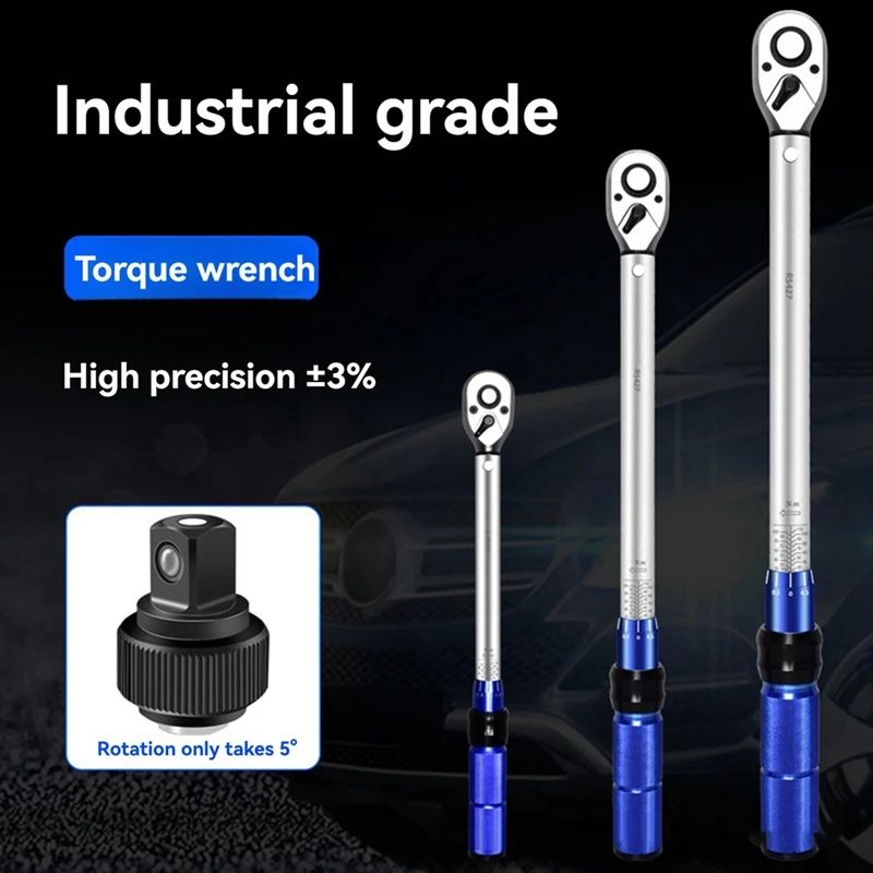 Kunci pas torsi profesional, alat perbaikan akurasi sepeda mobil 1/2 kunci pas torsi 60-3300Nm