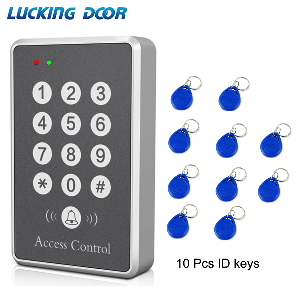 

LUCKING DOOR Access Control System Machine Security 125Khz RFID Proximity Entry Door Lock Entry Access Keyboard Silver