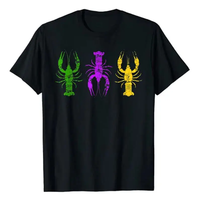 New Sale Mardi Gras Crawfish T Shirt Beads Mask Unisex Gifts For Lover  ShirtsAnime Pattern Y2K Summer Brand