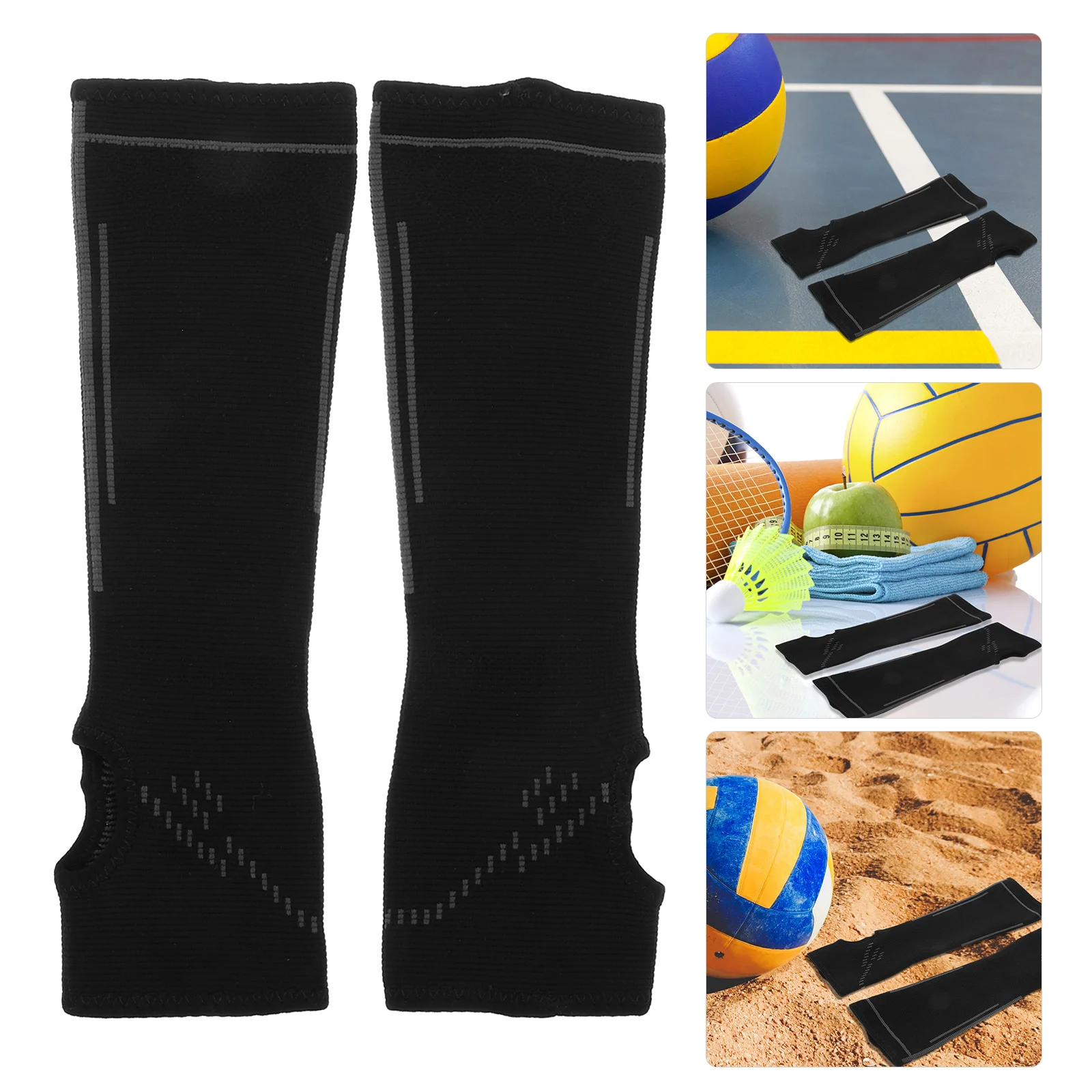 

1Pair Volleyball Arm Sleeves Black Extended Forearm Protection Long Sleeve Arm Guards for Training Forearm Sleeve Football