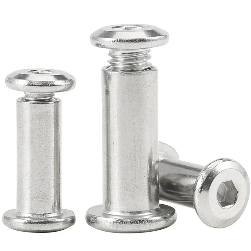 304 Stainless Steel Flat Hex Hexagon Socket Head Furniture Rivet Connector Insert Joint Sleeve Cap Nut M3~M10 Head Cot Bed Bolts