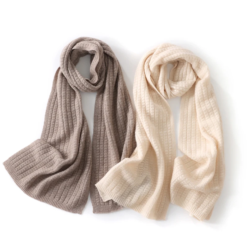

100% кашемировый вязаный шарф, осень-зима, новый универсальный однотонный теплый шарф для шеи, утолщенная студенческая шаль в корейском стиле для пары
