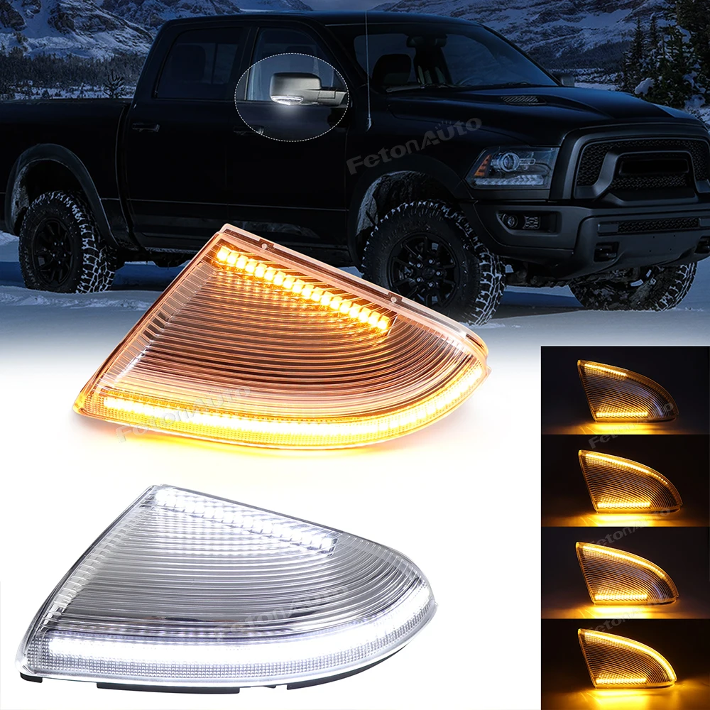 Car Light for Dodge Ram 1500 2500 2009-2018 LED Side Mirror Dynamic Indicator Blinker Light Rearview Mirror Turn Signal