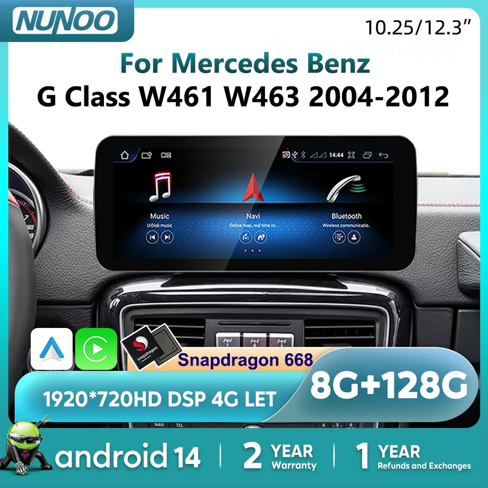 Qualcomm 668 128G Carplay Screen For Mercedes Benz G Class W461 W463 Car Radio Multimedia Video Player GPS Stereo