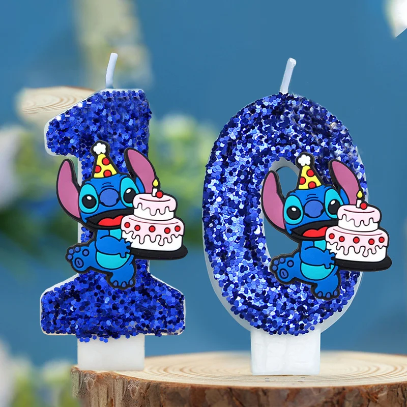 Cartoon Kuchen Stich 0-9 Digitale Handgemachte Kerze Kuchen Geburtstag Dekoration Party Kerze