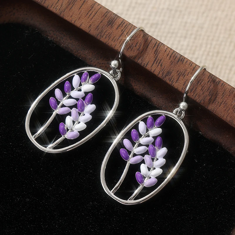 Schöne lila böhmische Blumen-Tropfen-Ohrringe für Damen, modisch, elegant, für den Alltag, Schmuck, Accessoires, perfekte Geburtstagsgeschenke