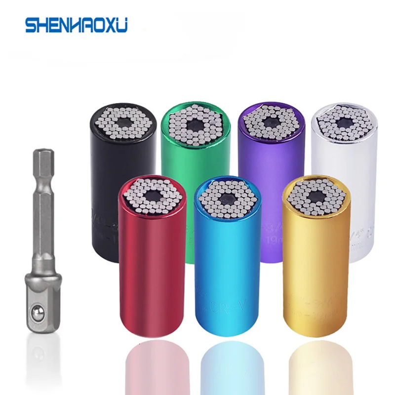 ซ็อกเก็ตประแจปรับแขนUniversalแรงบิด7-19Mm Power Drill Ratchet Bushing Spannerเมจิกเครื่องมือหลาย