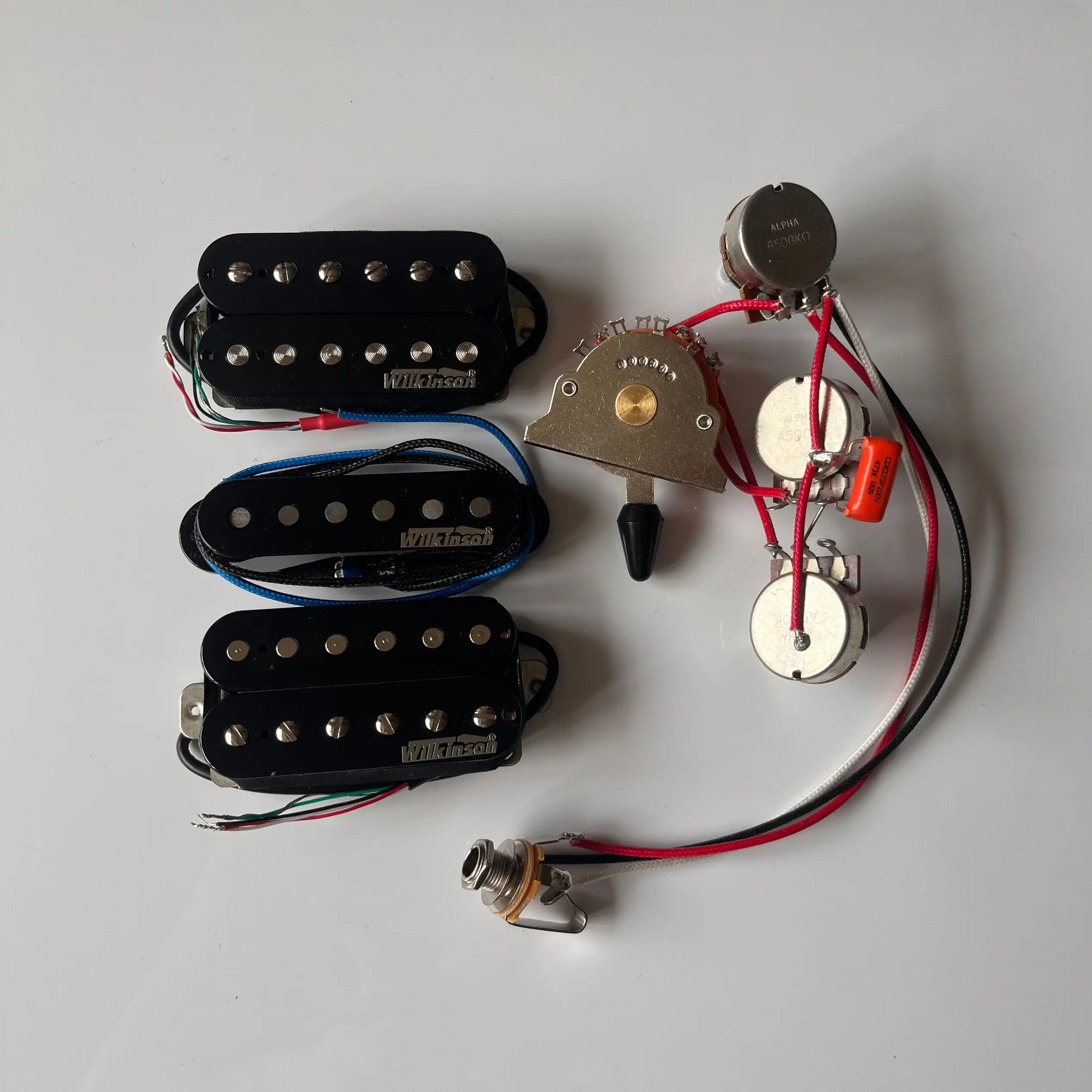 

Wilkinson Black HSH Alnico V Humbucker Pickups WHHBN WVSM WHHBB 4C With 5 Way Blade Switch Wiring Harness Guitar Parts