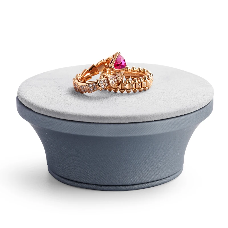 Oirlv Luxury PU Leather Bracelet Display Stand Bangle Storage Rack with Microfiber Jewelry Display Holder