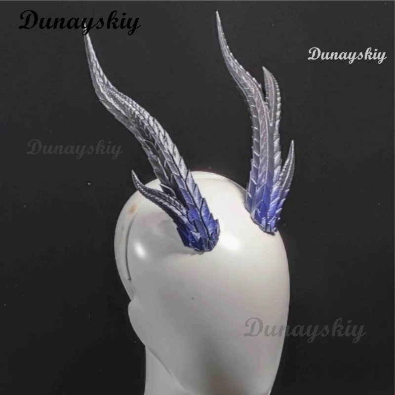 Movie Nezha AoRun Cosplay Wig and Dragon Horn Headwear Ear Props Halloween Party Wig Accessory Prop Customized