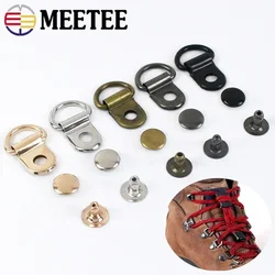 Meetee-銅製リングバックルカラビナ、取り付け釘、靴ストラップフック、バッグアクセサリー、革工芸品、9x14mm、10セット、30セット、50セット