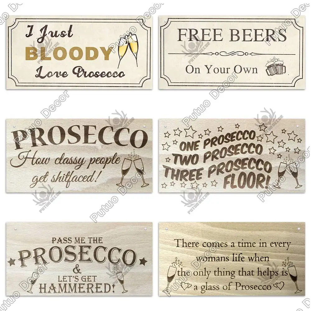 Putuo Decor Pub Funny Wooden Signs Gifts Plaque Wood In Bar Door Plate for Club Beach TIKI Bar Hanging Wall Art Decoration