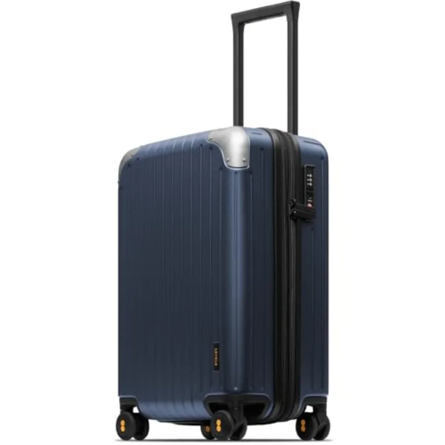

20-дюймовый синий расширяемый чемодан для ручной клади, одобренный авиакомпаниями, с жестким корпусом и колесами-спиннерами для путешествий
