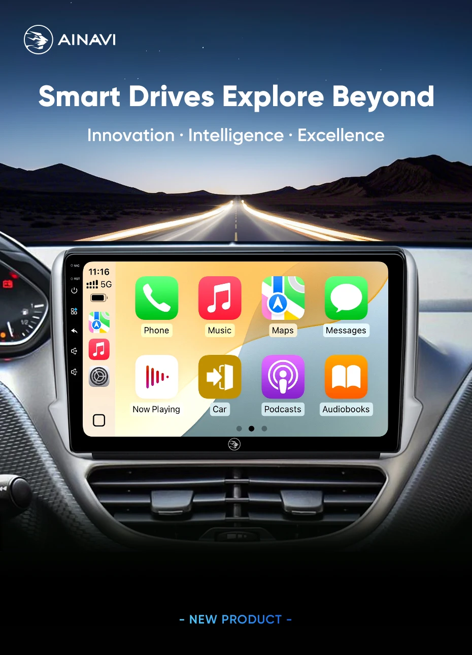 Ainavi Android Autoradio für Peugeot 208 2008 2012 2013 2014 2016 2018, kabelloses Carplay, Android Auto, 4G Auto-Multimedia-Player, GPS-Navigation, SWC, BT5.0, HD IPS, HDMI-Ausgang, MP5, FM, AM, RDS, Gyroskop, 2 DIN Autoradio – Detail 6