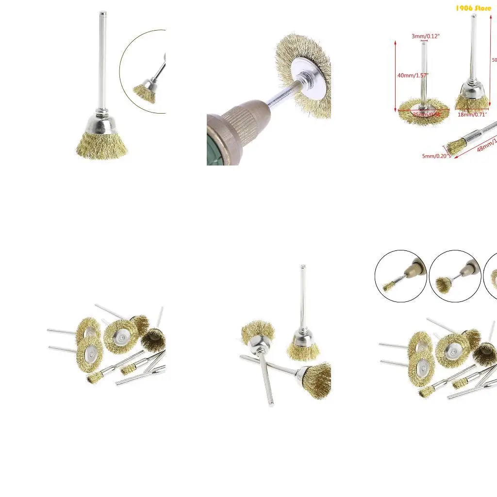 

U1JB 9 Brass Brush Wire Wheel Brushes Die Grinder Rotary Electric Tool for Engraver
