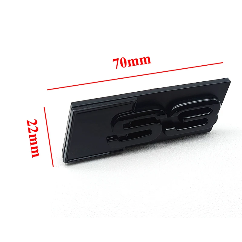 3d ABS Black Logo Car Front Grille Emblem Badge For Audi S3 S4 S5 S6 S7 S8 S 3 4 5 6 7 8 Accessories