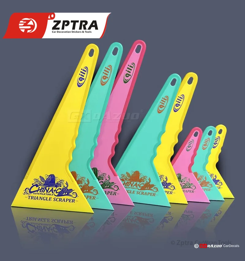 3 Pcs/Lot Window Film Installation Scraper Tint Tools Triangle Corner High Quality Squeegee Hard Card Plastic Scraper Cleaning