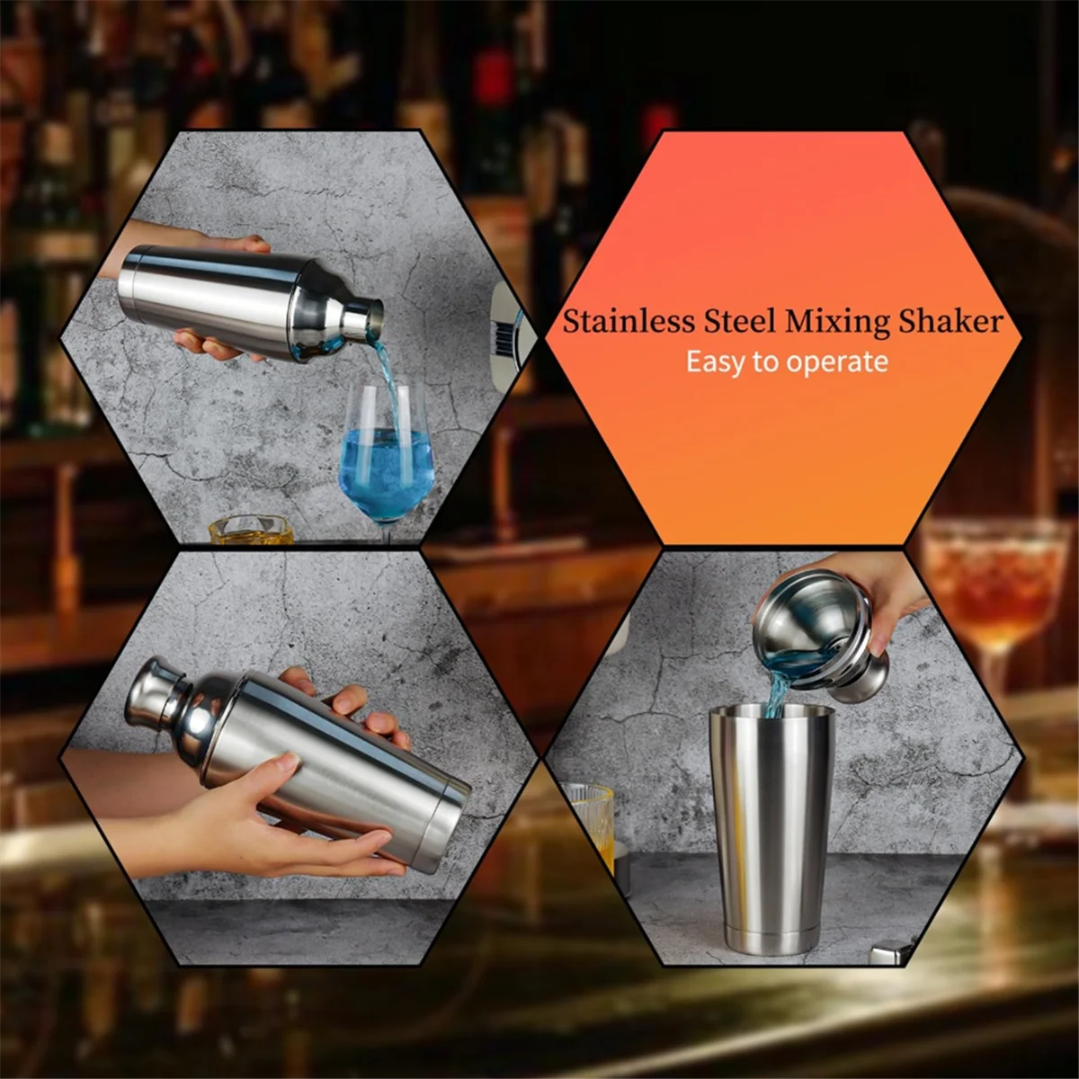 

2025+ 24oz Cocktail Shaker - Insulated Double Wall, MartiniShaker, Drink Shaker, Built-in Strainer, Perfect for Home Bar
