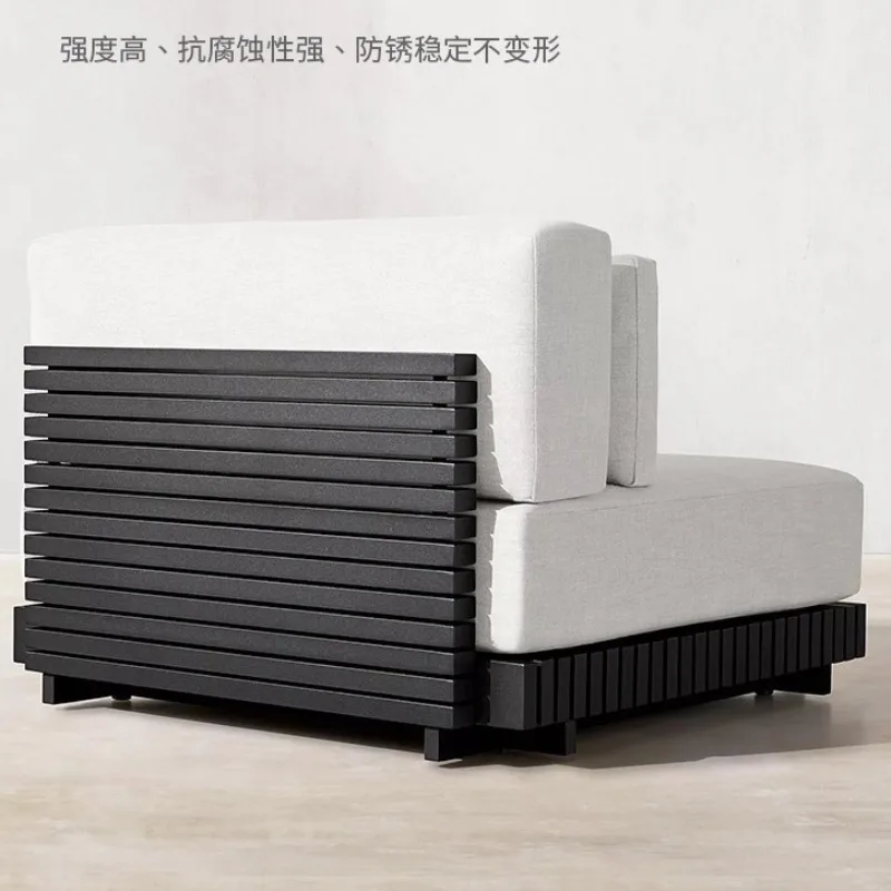 Outdoor sofa garden combination, all-aluminum outdoor sofa furniture c