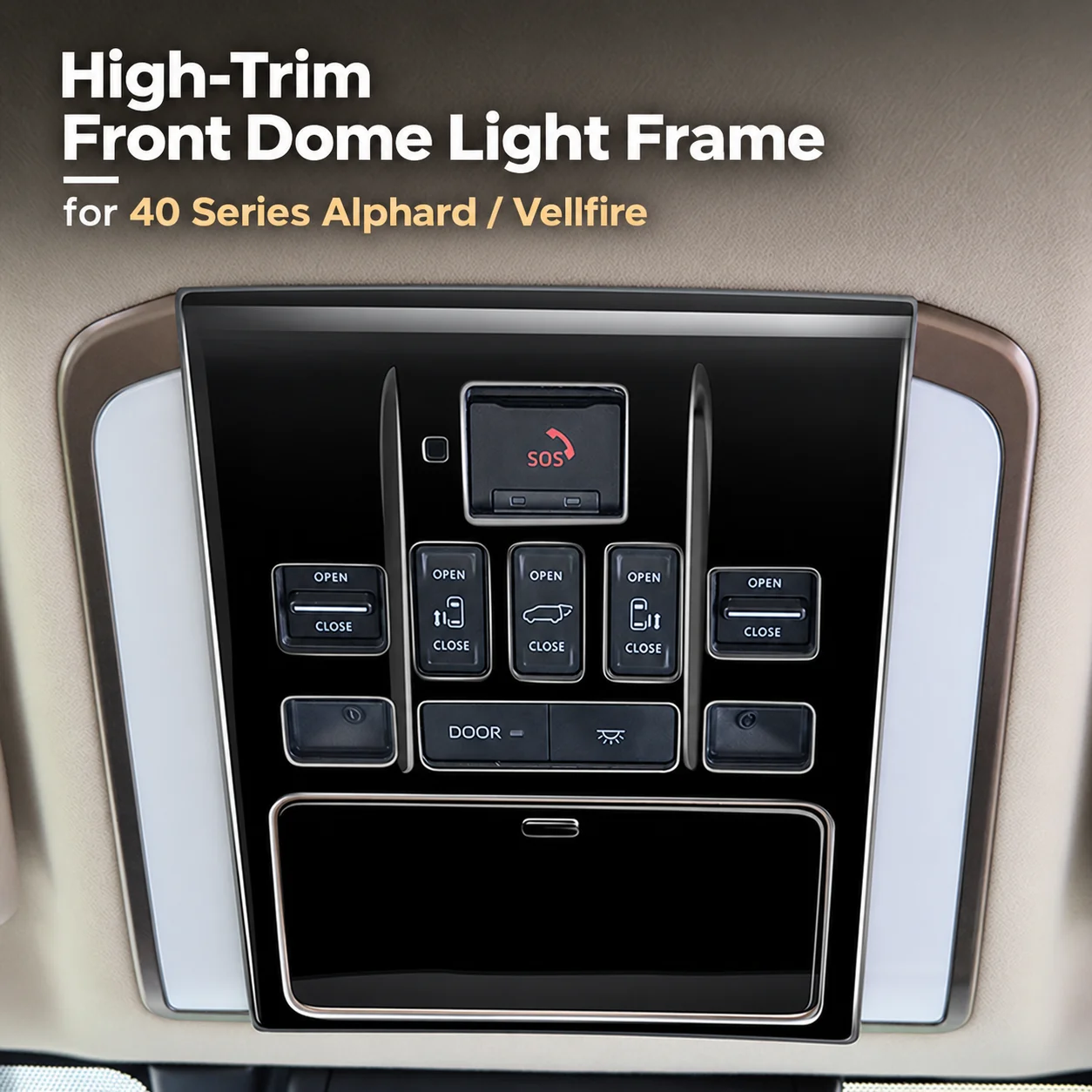 Car Front Reading Light Trim for Toyota Alphard Vellfire 40 Series High Trim ABS Overhead Console Frame Interior Accessories