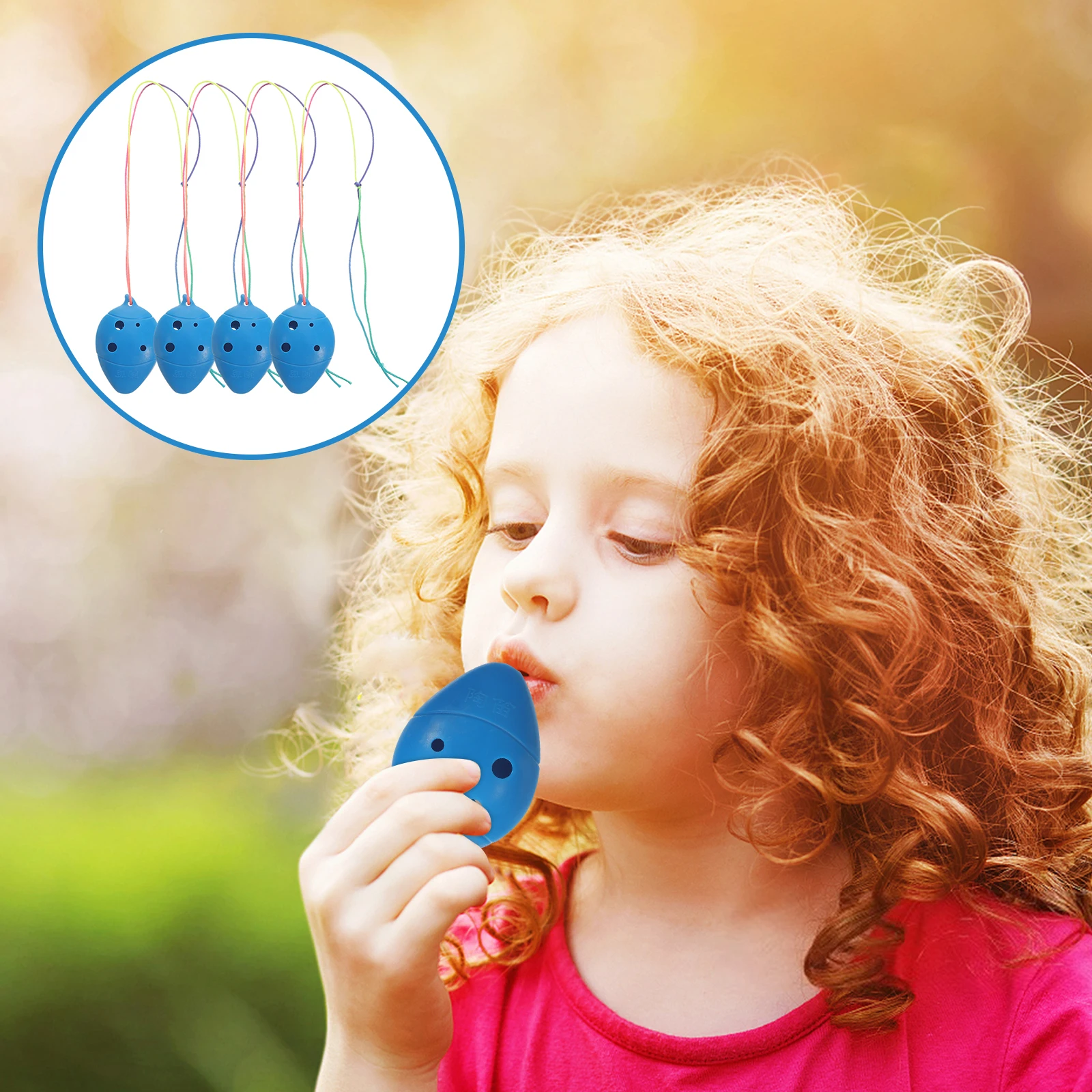 

4Pcs Mini Ocarina 6 Hole Plastic Instrument Beginner Practice Durable Texture Clear Sound Portable Plastic Ocarina