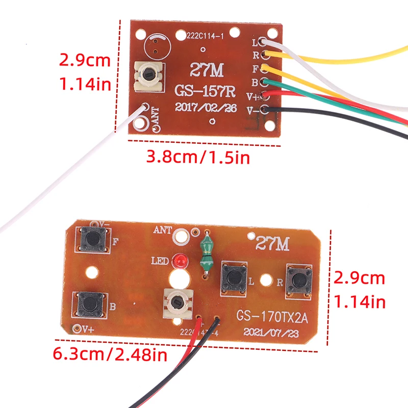 4CH RC Remote Control Circuit PCB Transmitter Receiver Board RC Car Accessories with Antenna Radio System