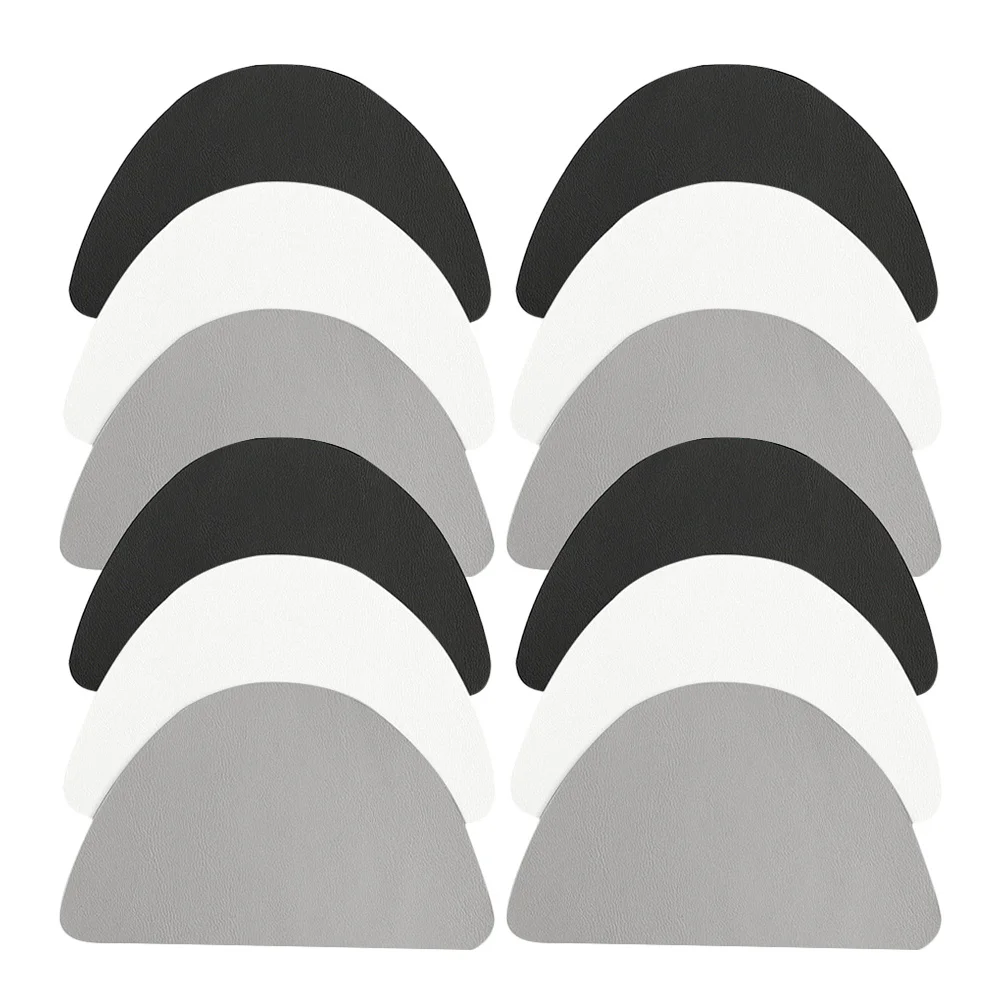 

12pcs Shoe Heel Repair Patches Adhesive Boots Supplies Hole Women White Gray Black Sets PU Durable Comfortable Long